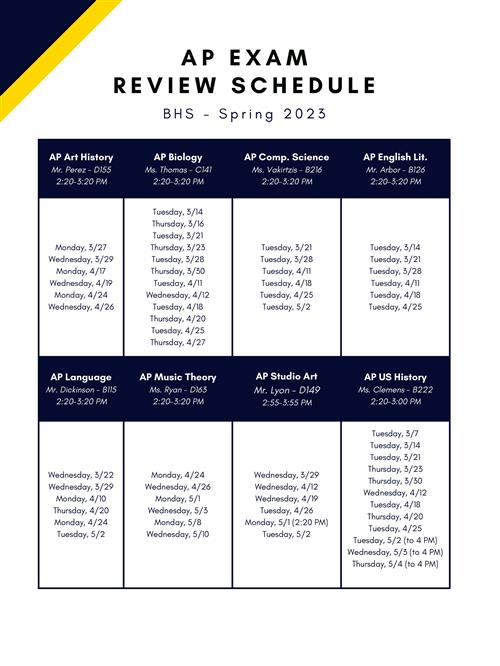 AP Review Schedule 